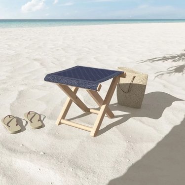 folding stool at beach