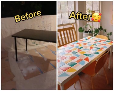 ikea table hack before and after