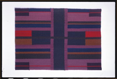 Multicolored rug tapestry by Alice Kagawa Parrott