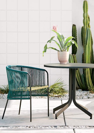 Crate & Barrel Verro Green Outdoor Dining Chair