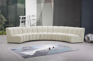 white rounded modern sofa