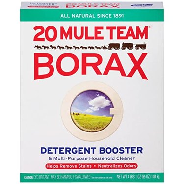 A box of 20 Mule Team Borax detergent booster