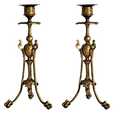 Two gold candlesticks