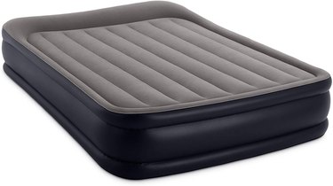 Black Intex Dura-Beam air mattress with gray flocked top