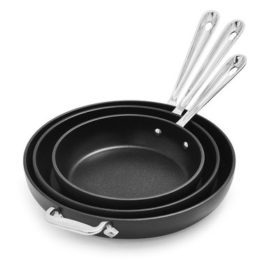 All-Clad stacked skillets