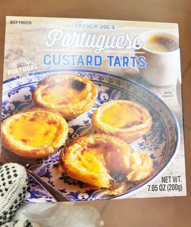 Box of Portuguese custard tarts