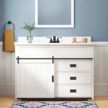 Style Selections Morriston 48-in White Undermount Single Sink Bathroom Vanity with White Engineered Stone Top
