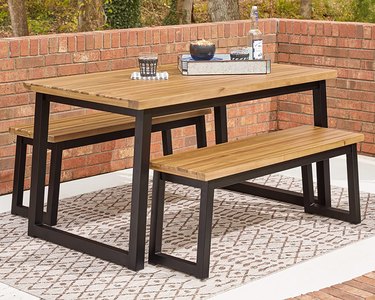 Signature Design by Ashley Town Wood Outdoor 3-Piece Patio Counter Table Set