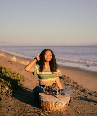 Leah Thomas on a beach