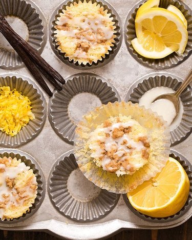 Homemade in the Kitchen Small Batch Lemon Vanilla Crumb Muffins