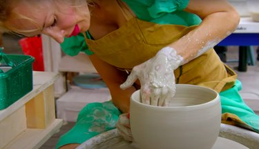woman on pottery wheel
