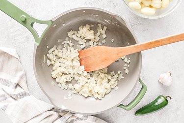 Diced onions tossed with flour