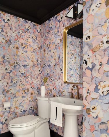 lilac and peach bathroom color idea