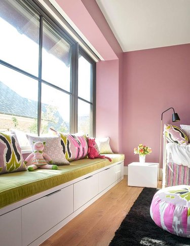 pink and lime green kids bedroom