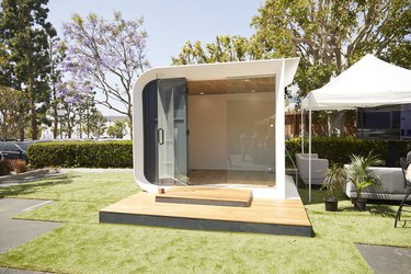 A 3-d printed home on a green space