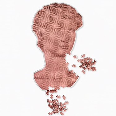 pink sculpture head puzzle