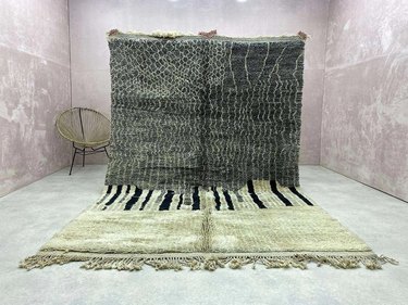 handmade green rug
