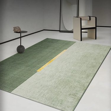 green color block rug