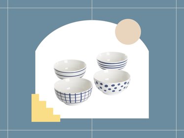 blue and white bowls