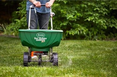 Scotts Turf Builder EdgeGuard DLX Broadcast Spreader for Seed, Fertilizer, and Ice Melt