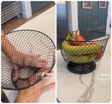 How to turn a wire trash can into a fruit bowl