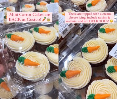 Tiktok still of Costco mini carrot cakes