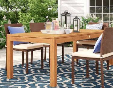 Sonlin Teak Solid Wood 8-Person Dining Table