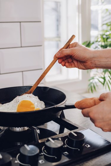 After seasoning the cast iron skillet is ready to use