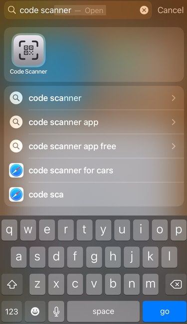 code scanner spotlight search on iphone