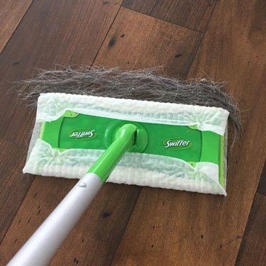 Swiffer Sweeper sweeping up pet hair