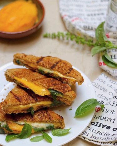 Saffron Trail Mango Basil Grilled Cheese Sandwich