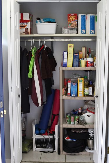 Coat closet into online pantry