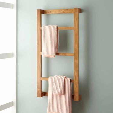 wooden towel rack
