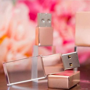 rose gold and crystal flash drive