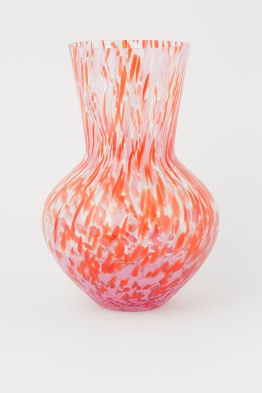 pink and orange glass vase