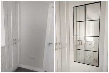 IKEA Lots mirror hack before and after