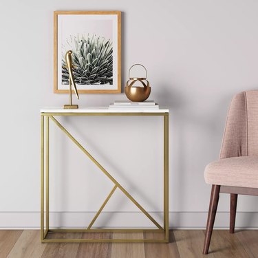 Small Entryway Table marble brass