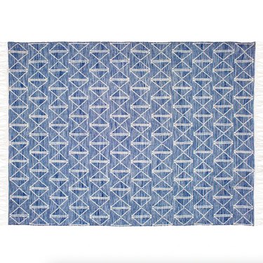 A blue and white rug