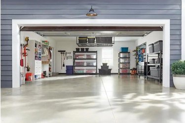 Clean, well-organized garage.