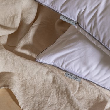 linen sheets and pillows