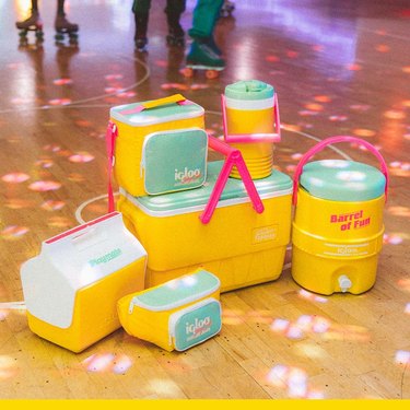 igloo retro collection in yellow and blue at roller skating rink