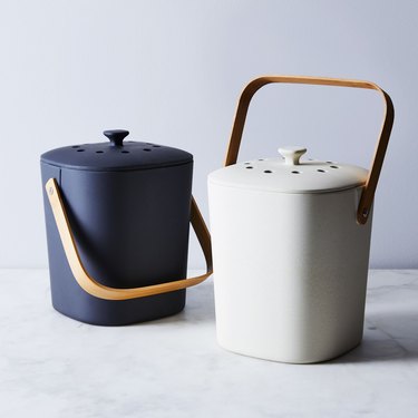 black and white chic compost bins