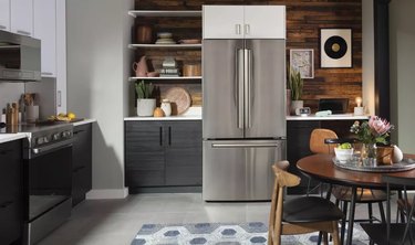 built-in fridge in kitchen