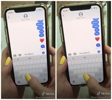 hand moving iphone search bar hack