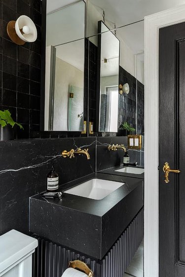 8 All-Black Bathroom Design Ideas That Effortlessly Amp Up the Drama