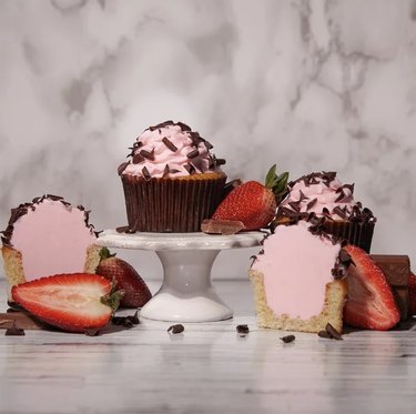 Strawberry ice cream-filled cupcakes from Walmart