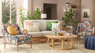 golden girls-inspired living room