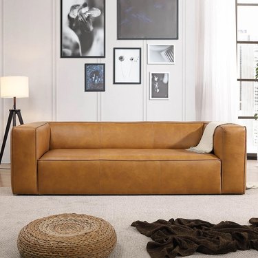 plush leather sofa