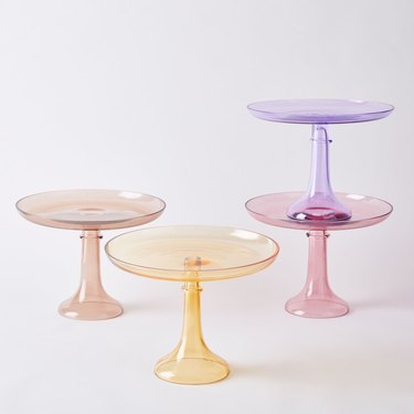 Estelle Colored Glass Hand-Blown Cake Stand