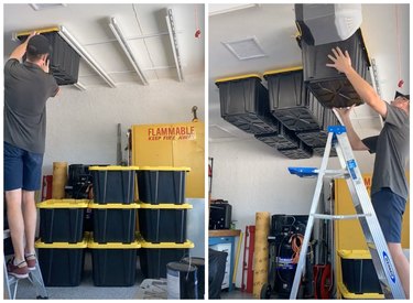 garage ceiling storage rails tiktok
